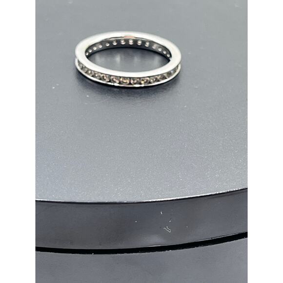SW Signed Sterling Silver CZ Full Eternity Band Ring Sz 9.5 - Picture 5 of 12